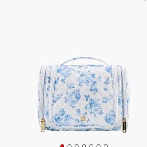Oliver Thomas Blue and White Cosmetic Bag with Floral Design
